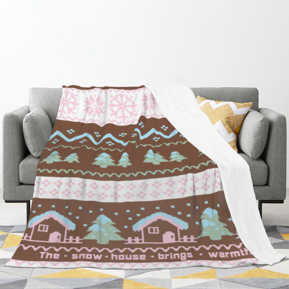 Amber Kaleidoscope Soft Neutral Artistic Soft Flannel Blanket