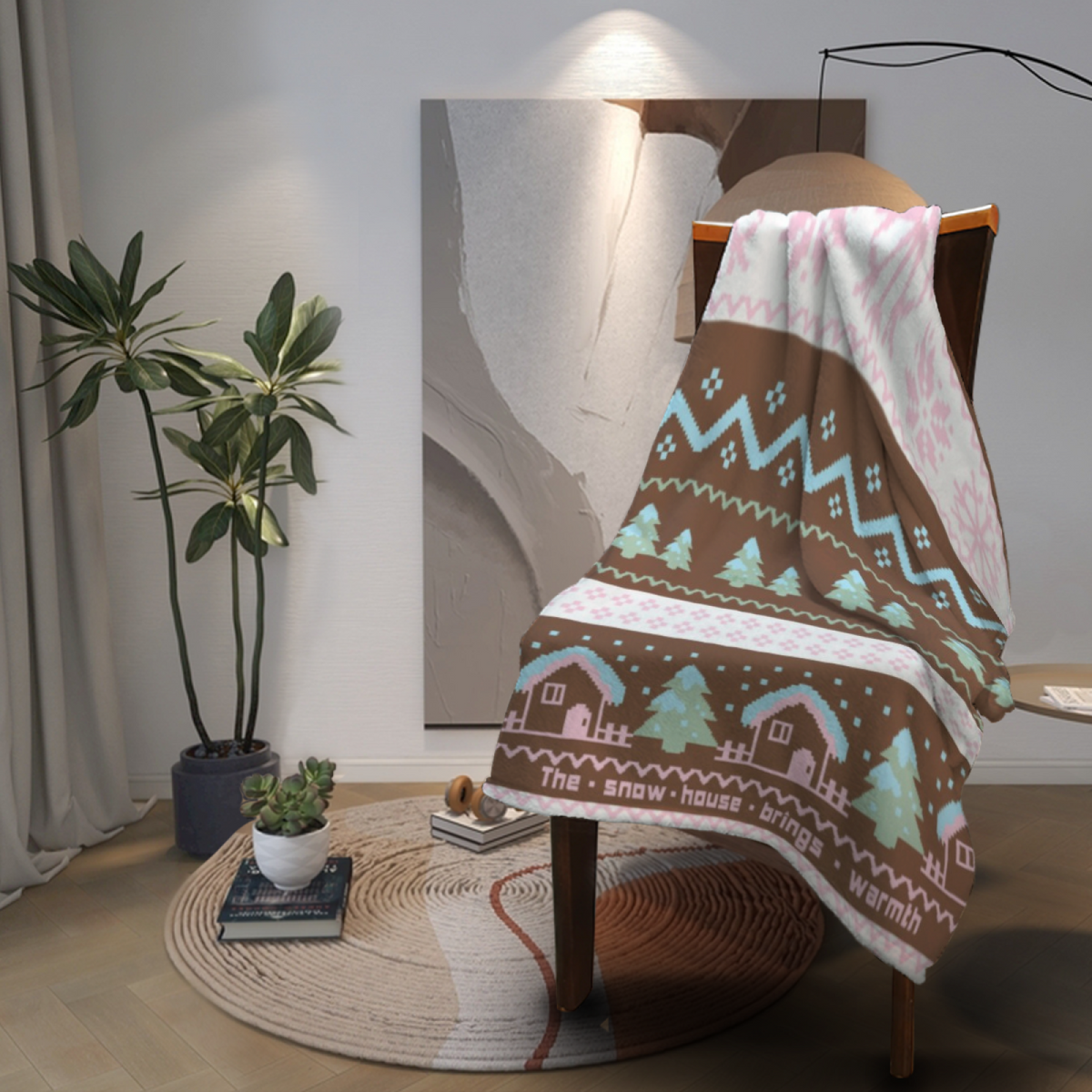 Amber Kaleidoscope Soft Neutral Artistic Soft Flannel Blanket