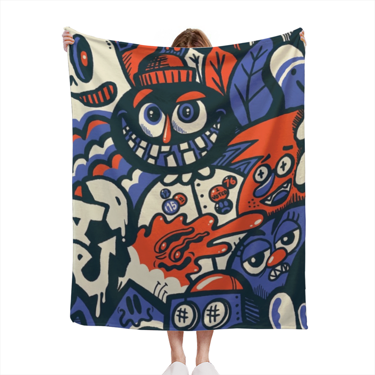 Enchanted & Flora Playful Graphic All-Season Flannel Blanket