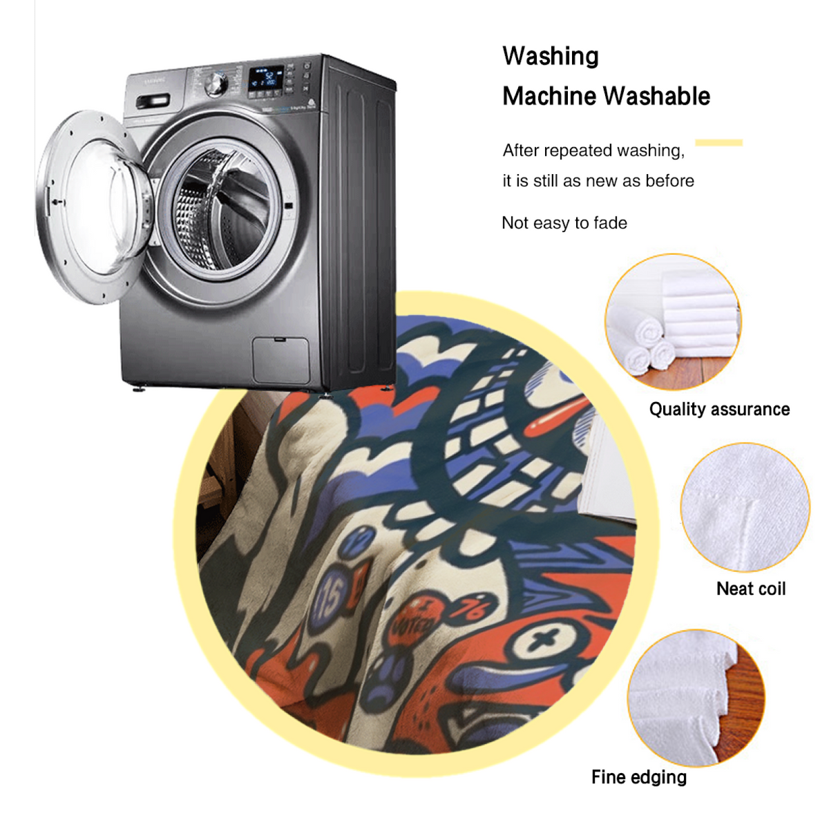 Enchanted & Flora Playful Graphic All-Season Flannel Blanket