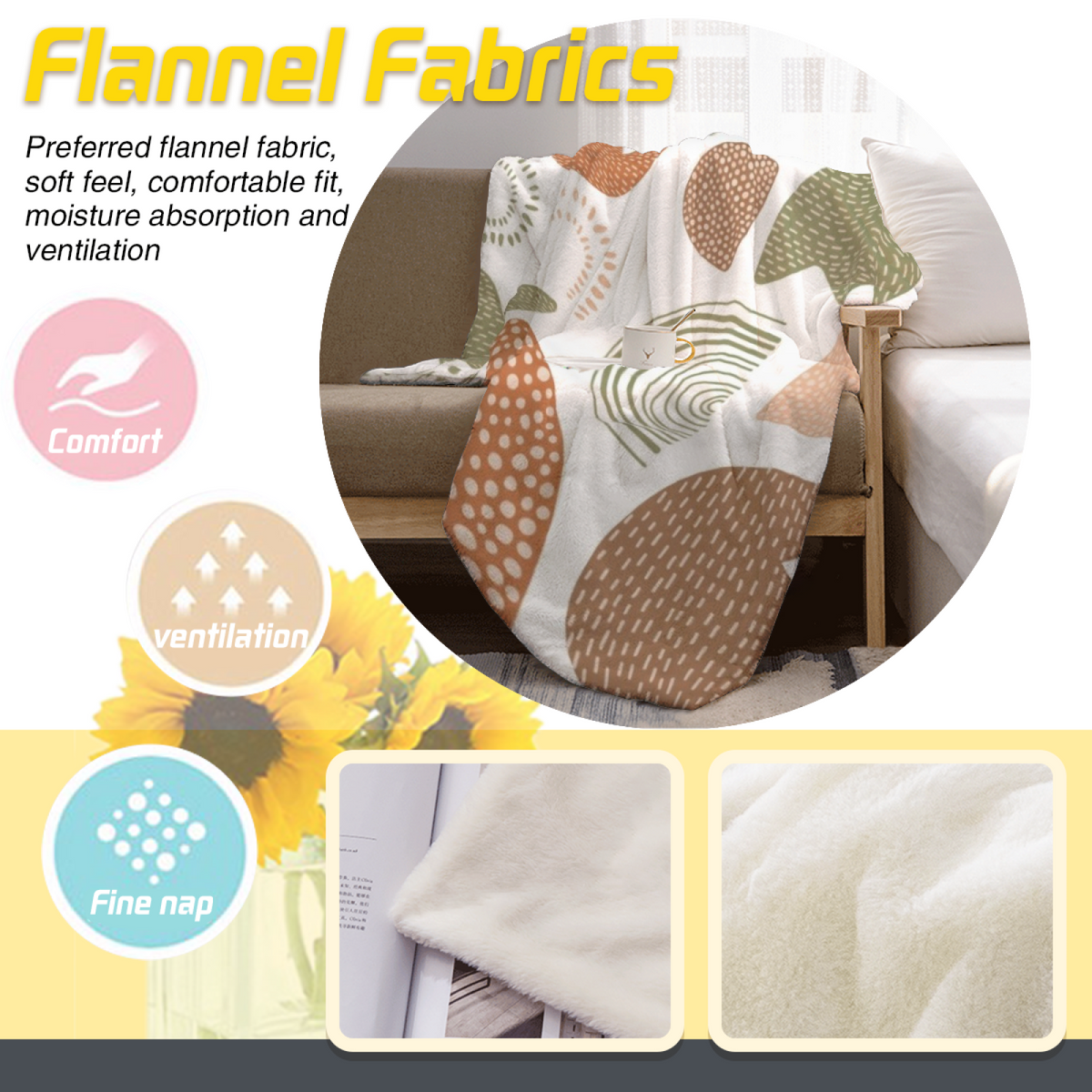 Dewdrop Wonder Pastel Multicolor Modern Art Decorative Flannel Blanket