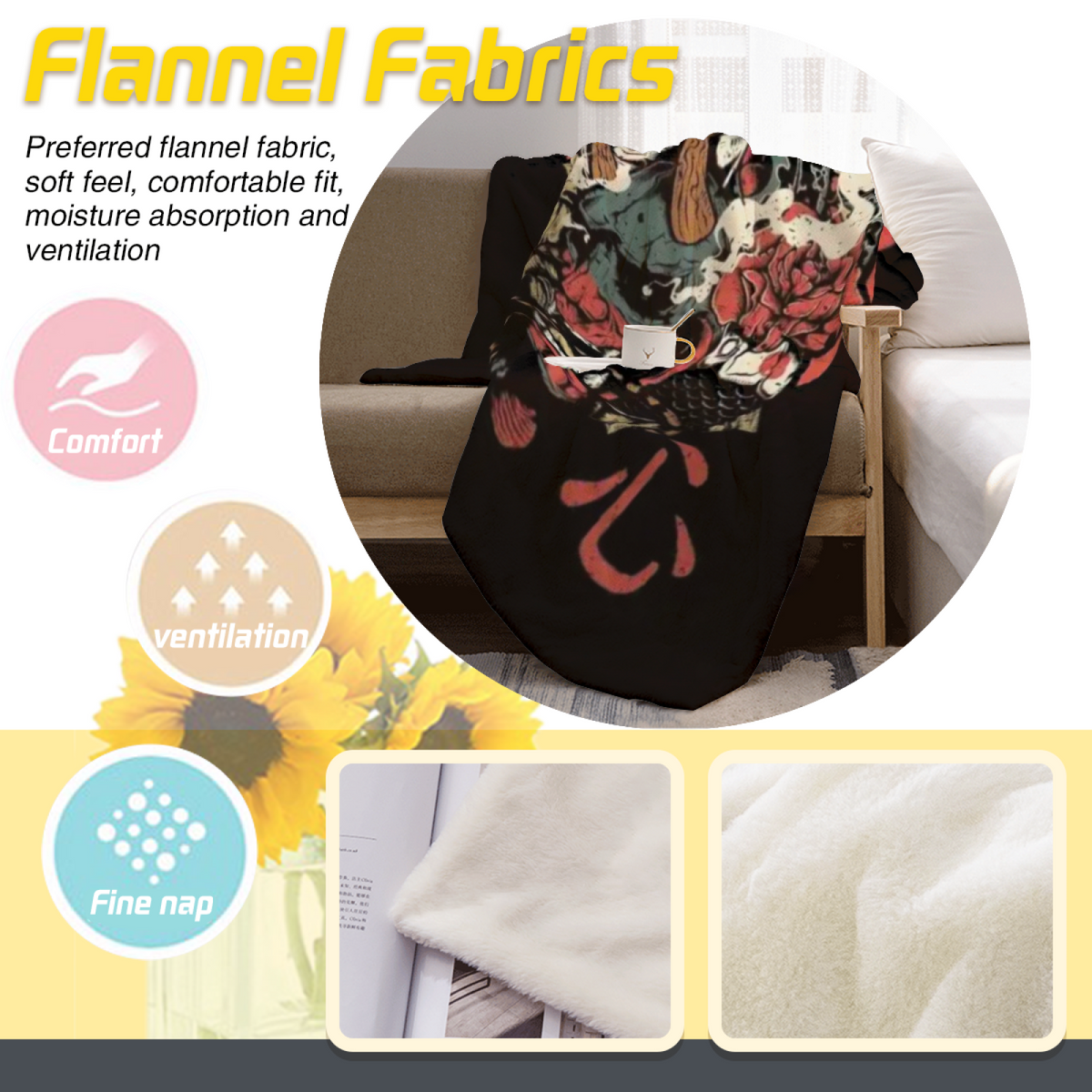 Cinnamon Ripple Lightweight Flannel Throw in Dusty Lilac
