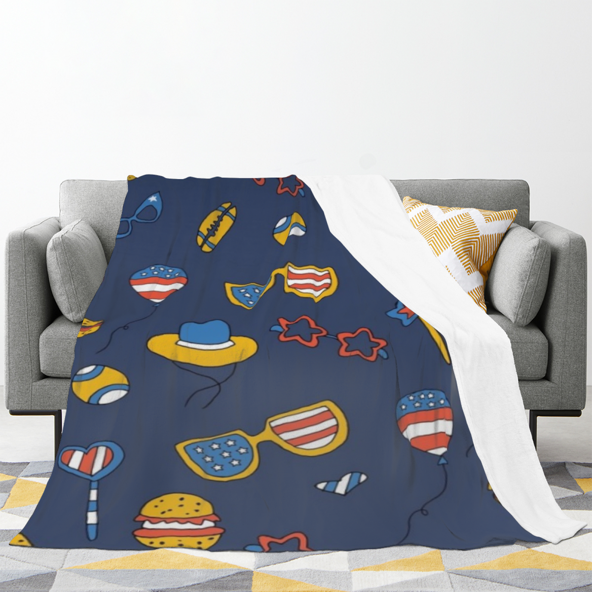 Harbor Drift Soft Neutral Art Plush Flannel Throw