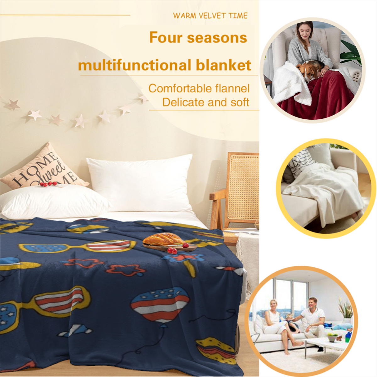 Harbor Drift Soft Neutral Art Plush Flannel Throw