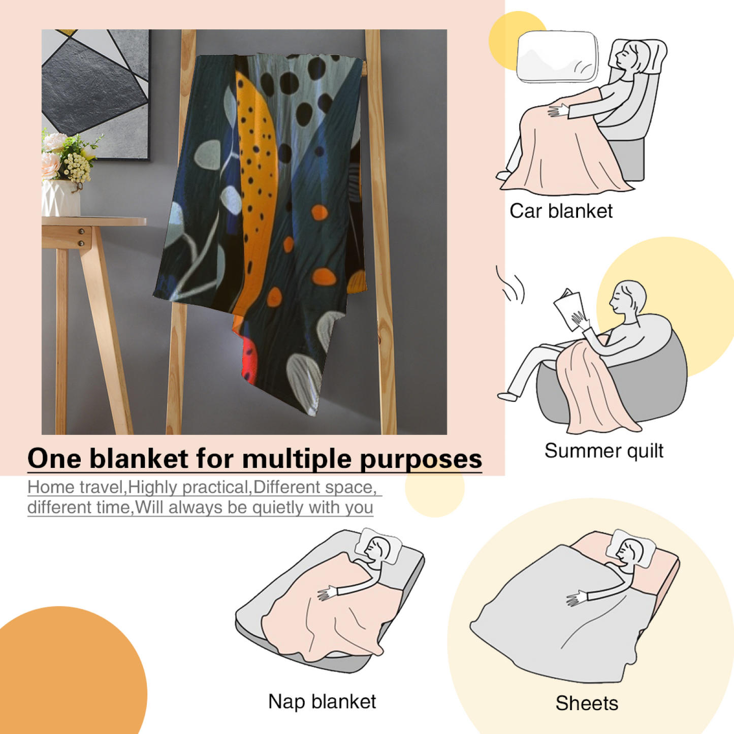 Artistic Decorative Throw Blanket ¨C Contemporary Graphic Printed Cozy Blanket