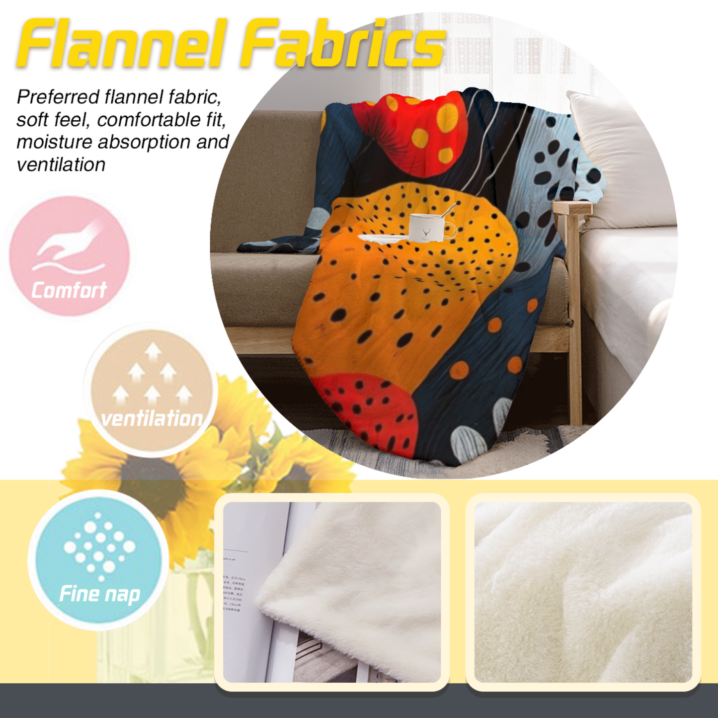 Artistic Decorative Throw Blanket ¨C Contemporary Graphic Printed Cozy Blanket