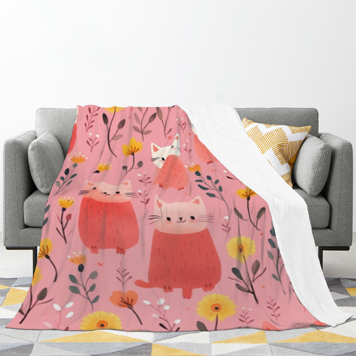 Tangerine Carnival Pastel Multicolor Modern Art Decorative Flannel Blanket