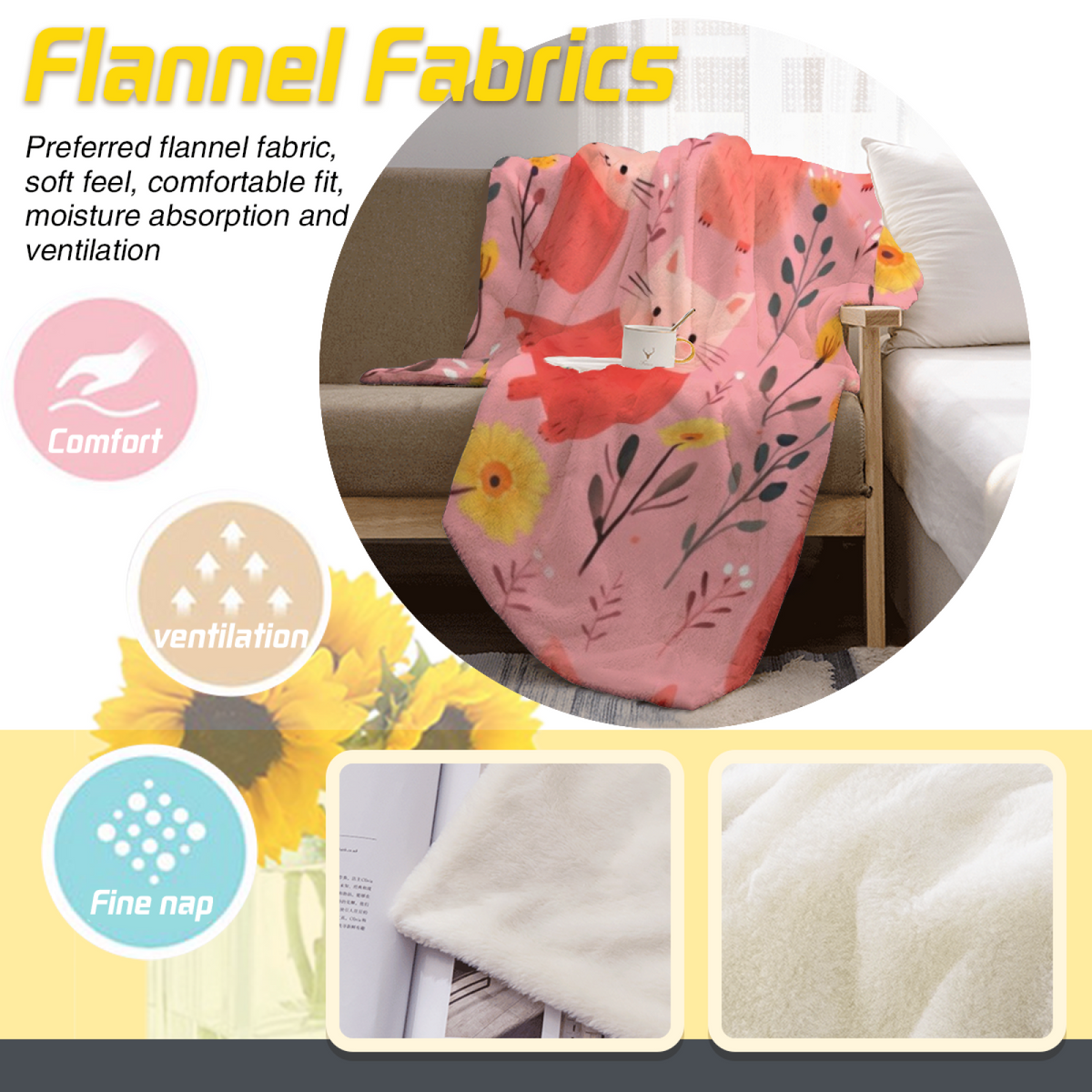 Tangerine Carnival Pastel Multicolor Modern Art Decorative Flannel Blanket
