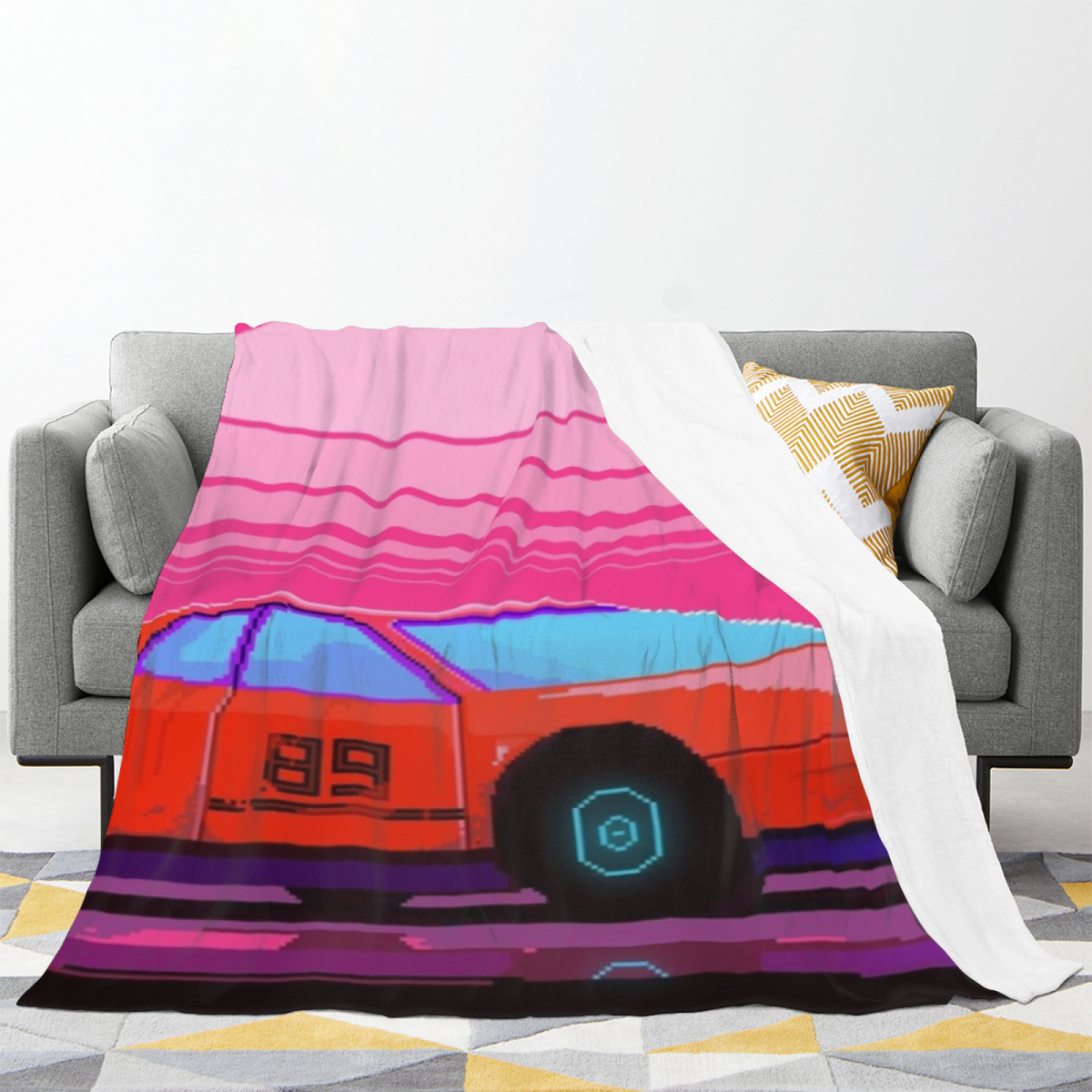 Wildwood Ripple Inspired Cozy Flannel Bed Blanket ¨C Blush Pink Palette