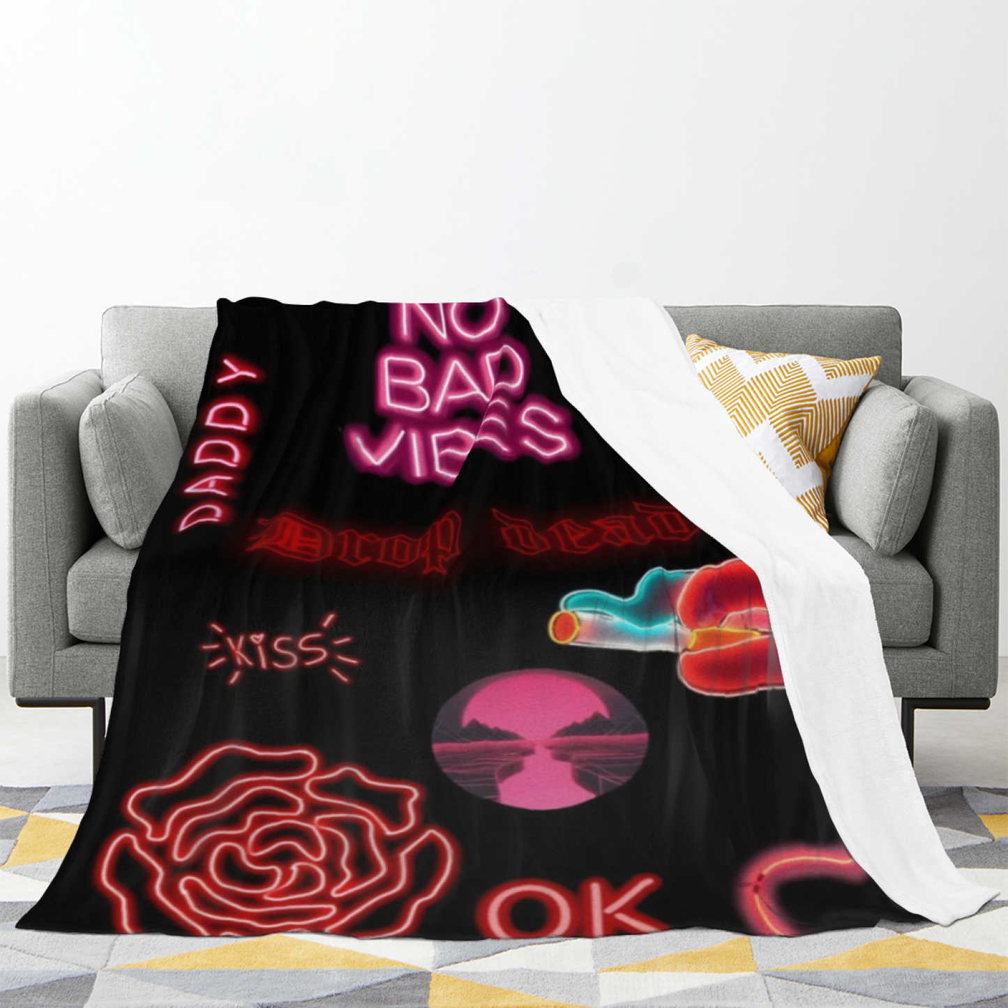 Abstract Decorative Throw Blanket ¨C Contemporary Colorful Printed Blanket