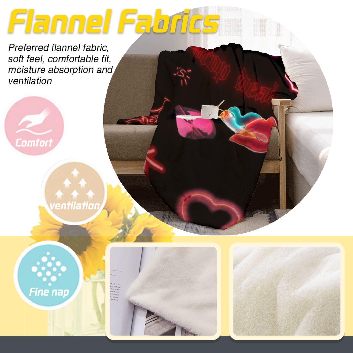 Abstract Decorative Throw Blanket ¨C Contemporary Colorful Printed Blanket