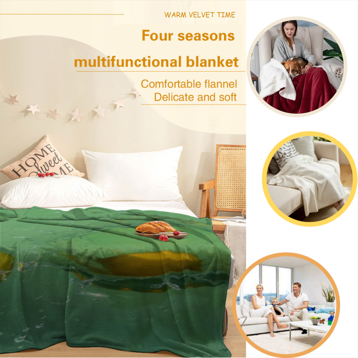 Riverstone Meadow Inspired Flannel Sofa Throw ¨C Earthy Neutral Palette