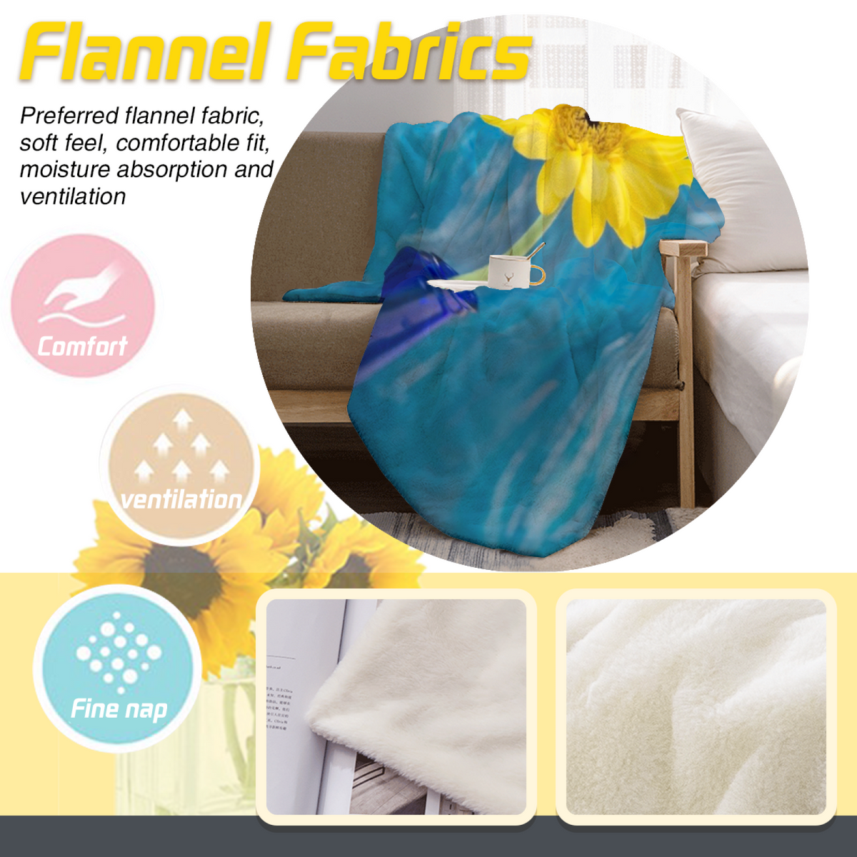 Woodland Green Whimsical Decor Plush Flannel Throw ¨C Cinnamon Sprout Edition