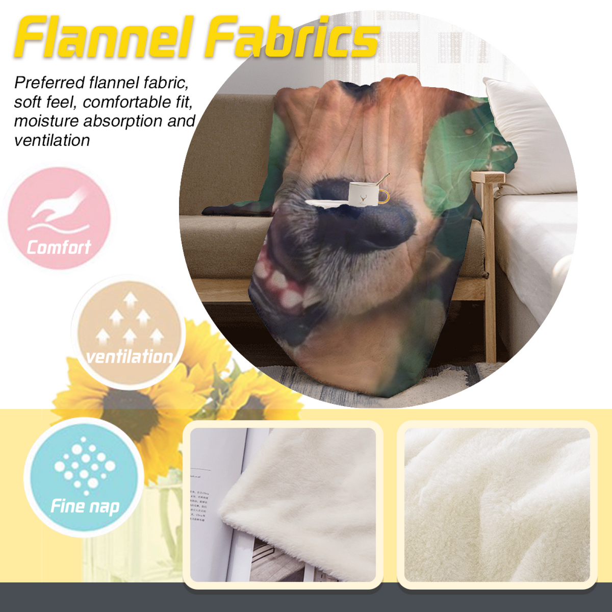 Harvest Vista Pastel Multicolor Modern Art Decorative Flannel Blanket
