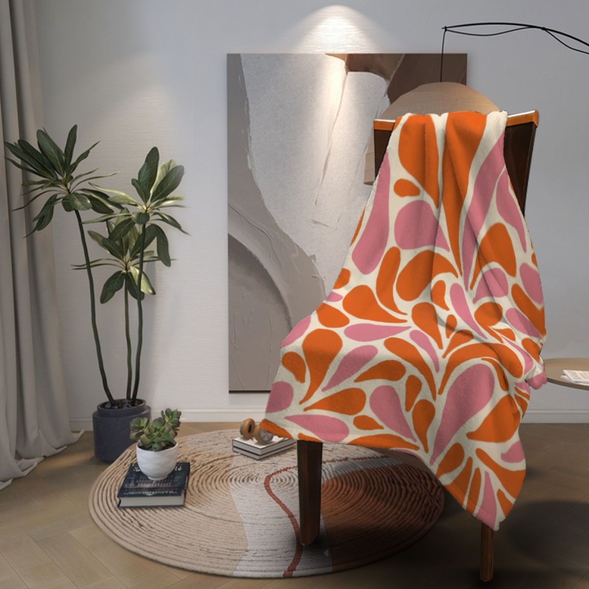 Flannel Throw Blanket with Coastal Hearth Cozy Cottage Artwork