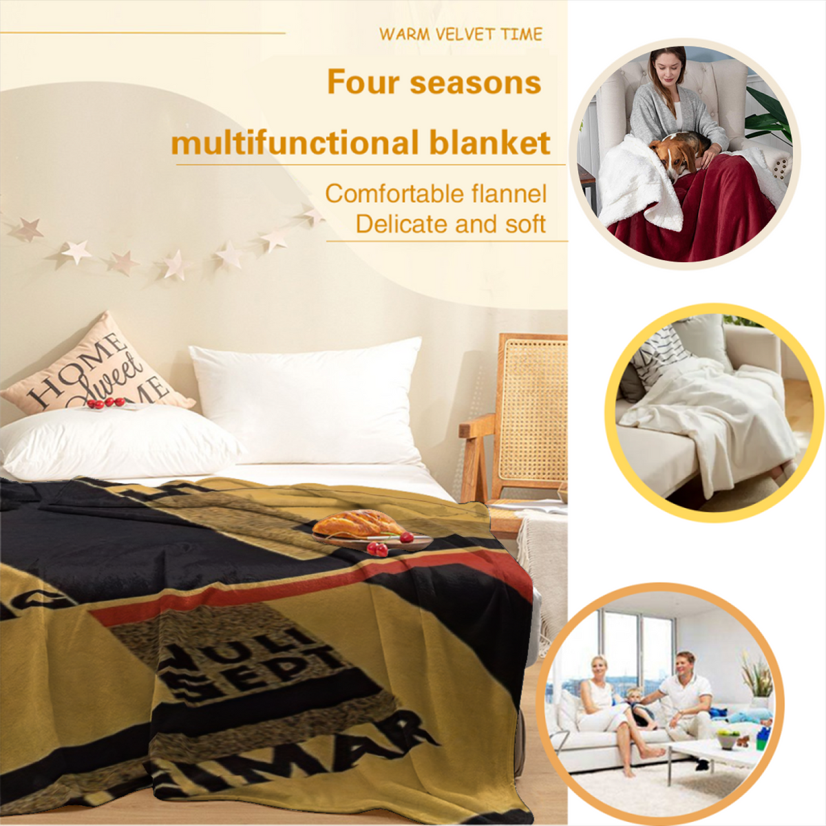 Soft Minimalist All-Season Flannel Blanket ¨C Oceanic Valley Collection