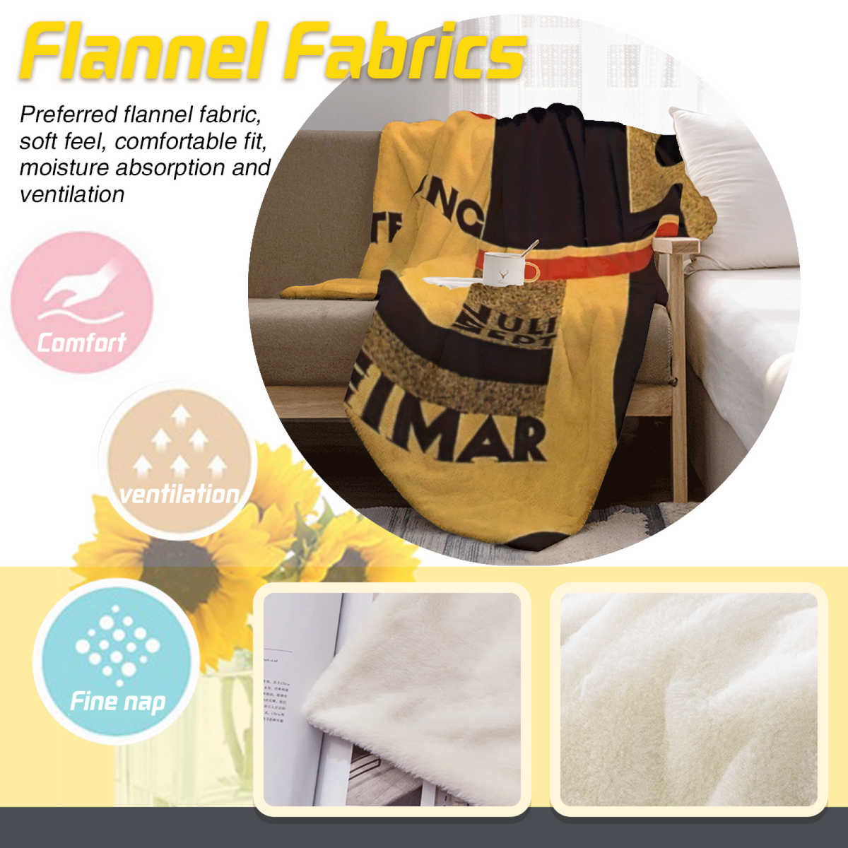 Soft Minimalist All-Season Flannel Blanket ¨C Oceanic Valley Collection