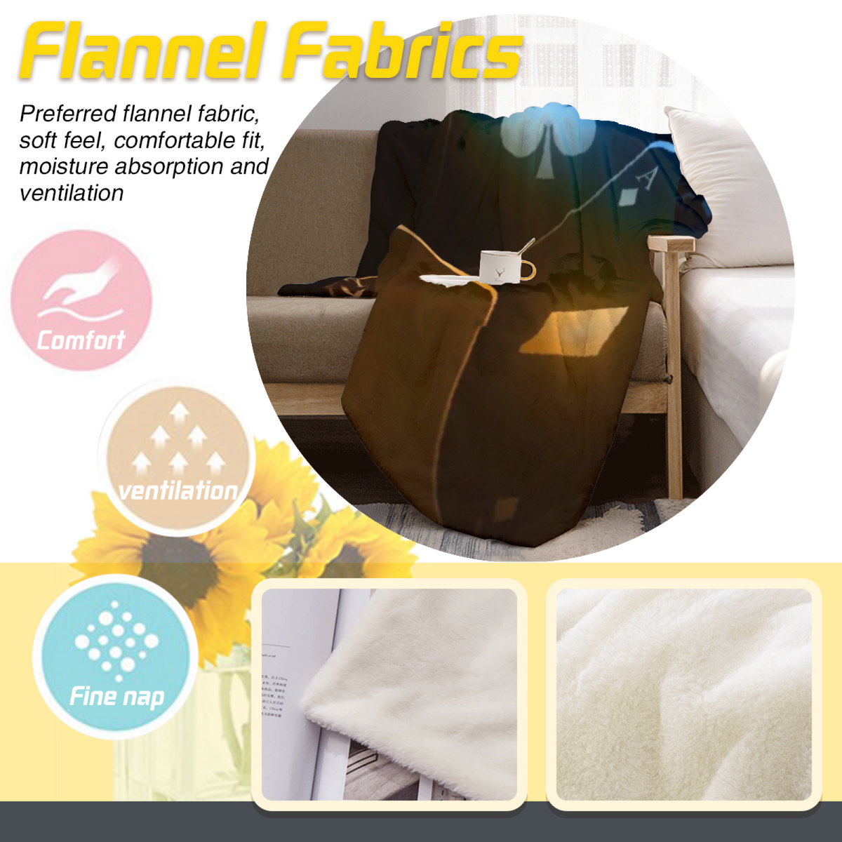 Pastel Multicolor Whimsical Decor All-Season Flannel Blanket ¨C Hazy Spectrum Edition