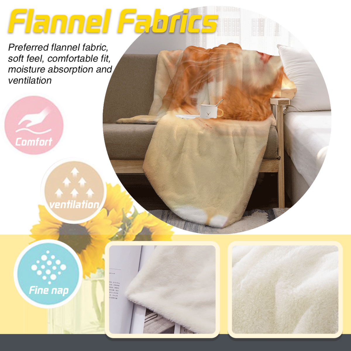 Decorative Flannel Blanket with Festival Whisper Cozy Cottage Artwork
