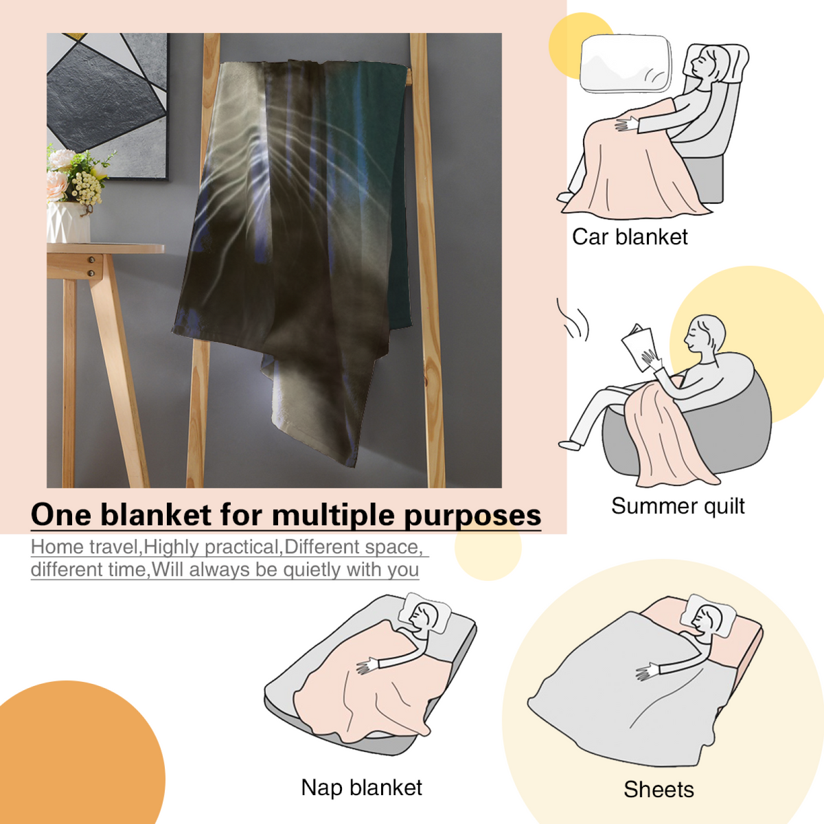 Soft Minimalist All-Season Flannel Blanket ¨C Wildwood Sonnet Collection