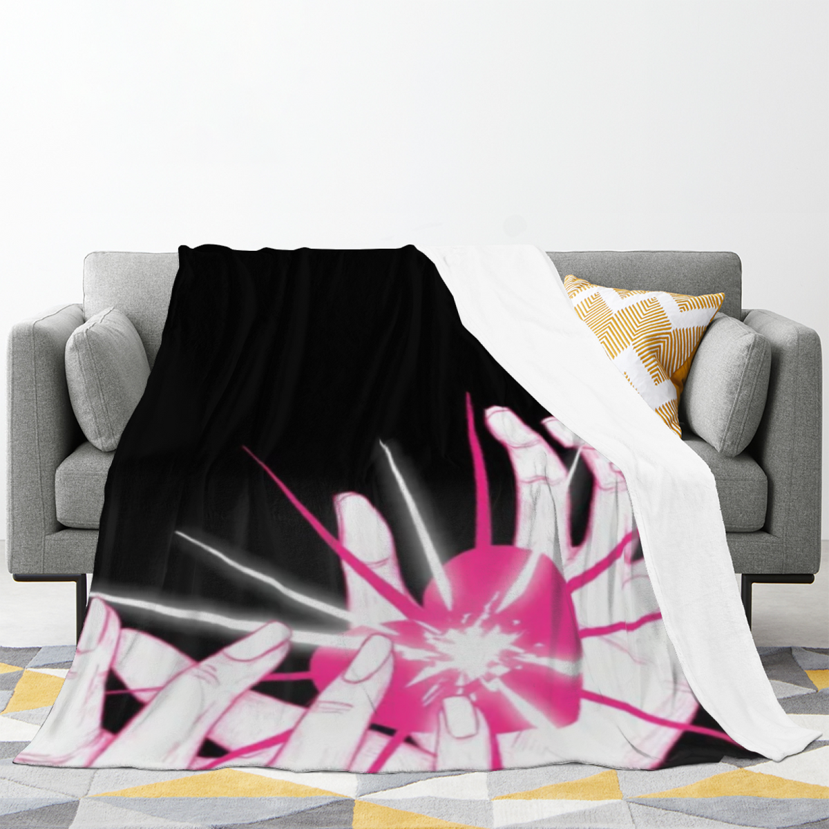 Misty Whisper Pastel Multicolor Modern Art Flannel Throw Blanket