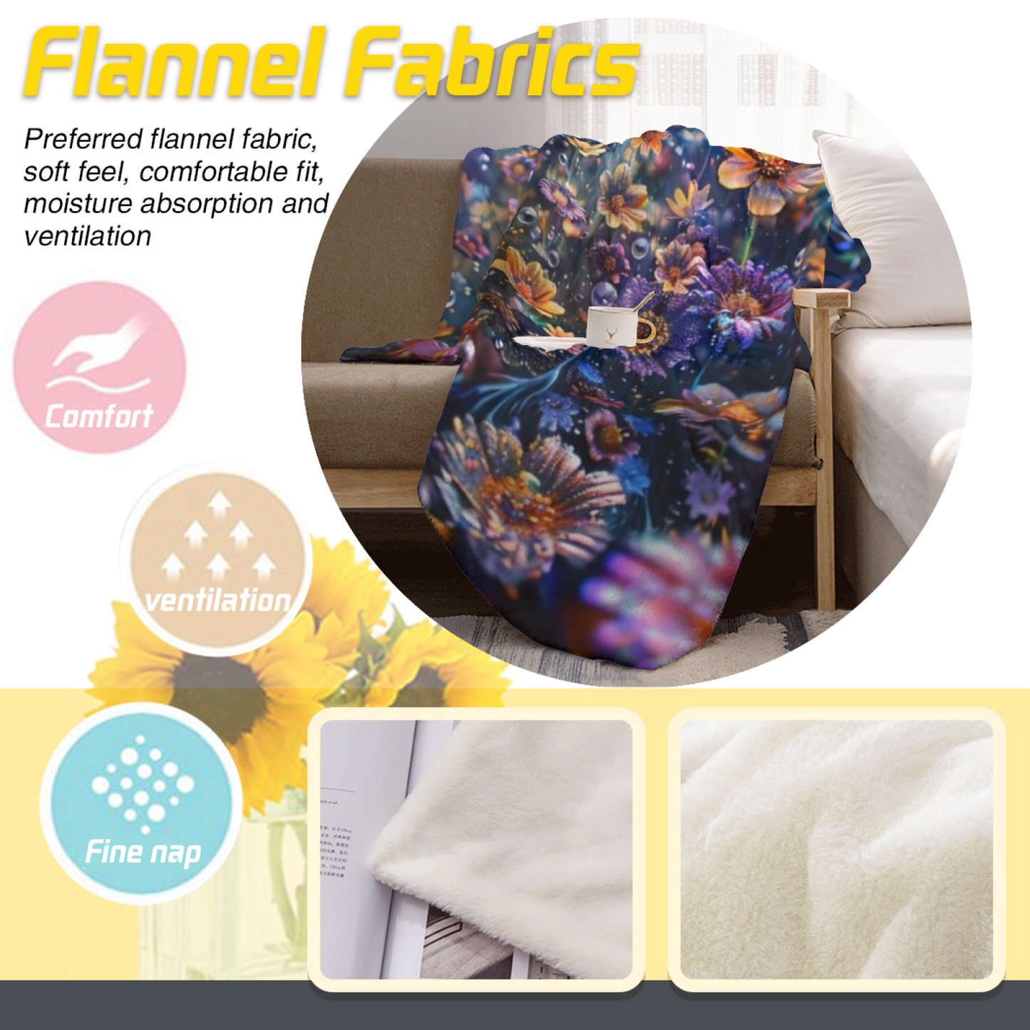Colorful Abstract Throw Blanket ¨C Modern Decorative Printed Cozy Blanket
