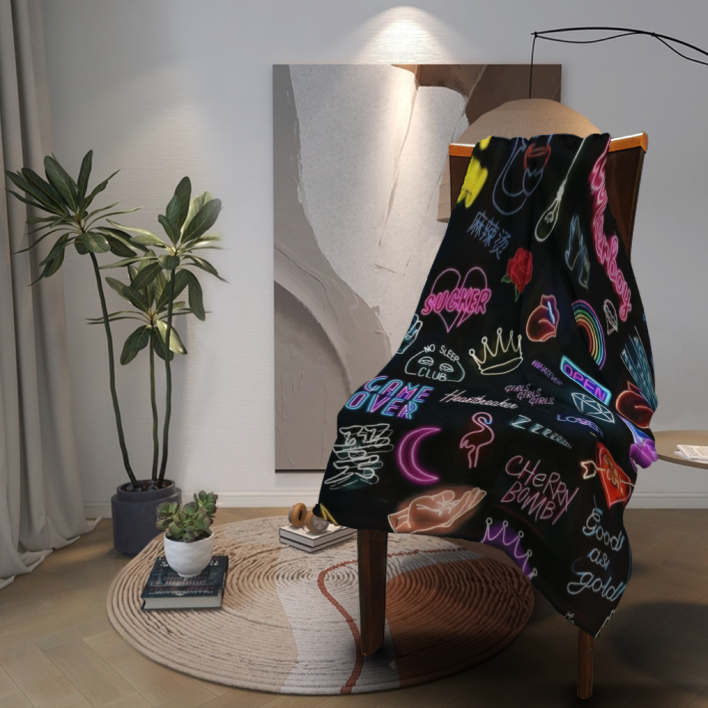 Colorful Abstract Pattern Throw Blanket ¨C Stylish Modern Cozy Blanket