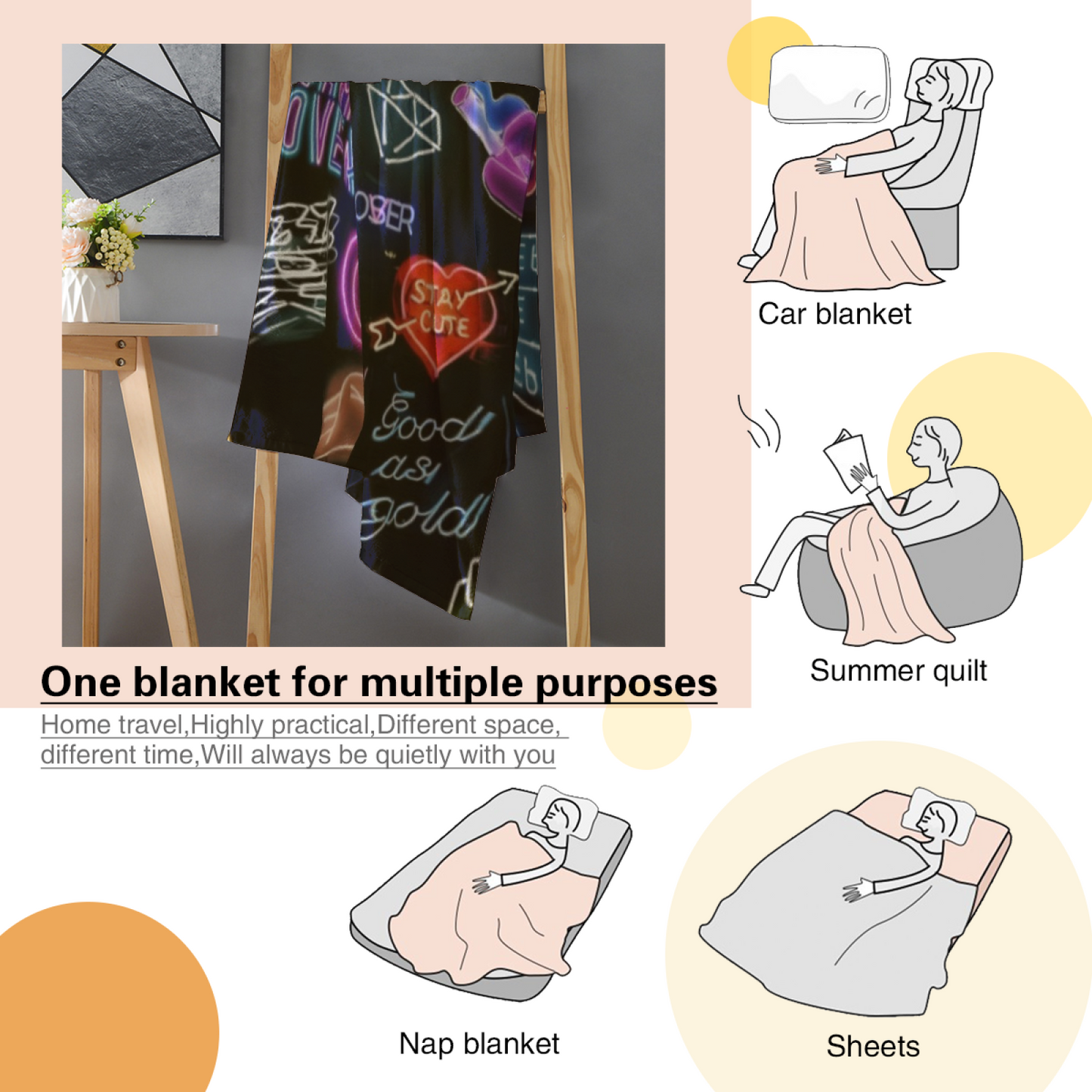 Colorful Abstract Pattern Throw Blanket ¨C Stylish Modern Cozy Blanket