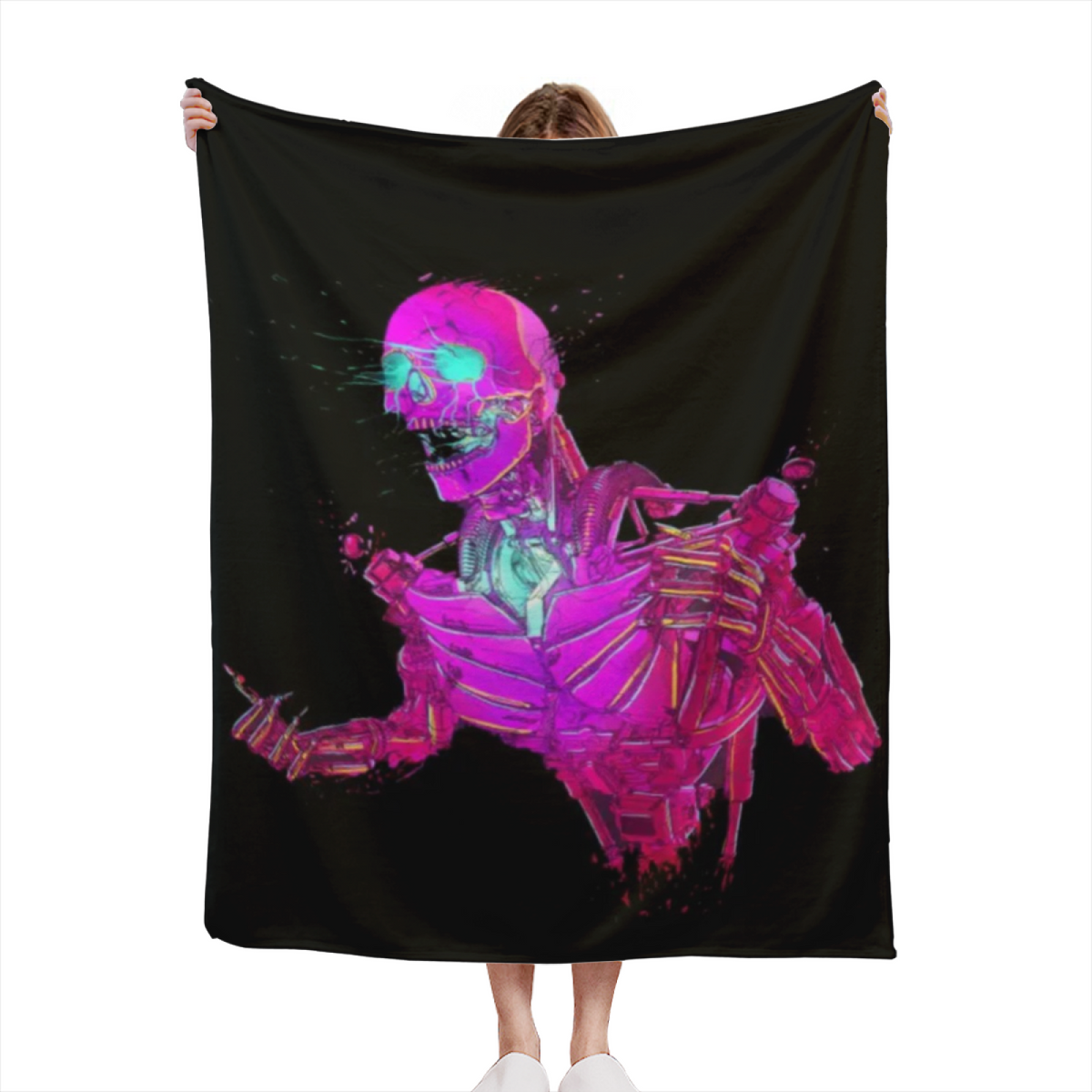 Copper Flora Pastel Multicolor Modern Art Decorative Flannel Blanket