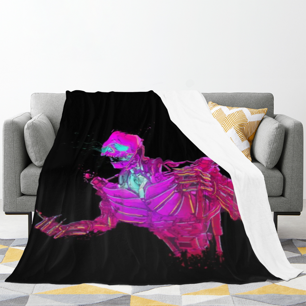 Copper Flora Pastel Multicolor Modern Art Decorative Flannel Blanket