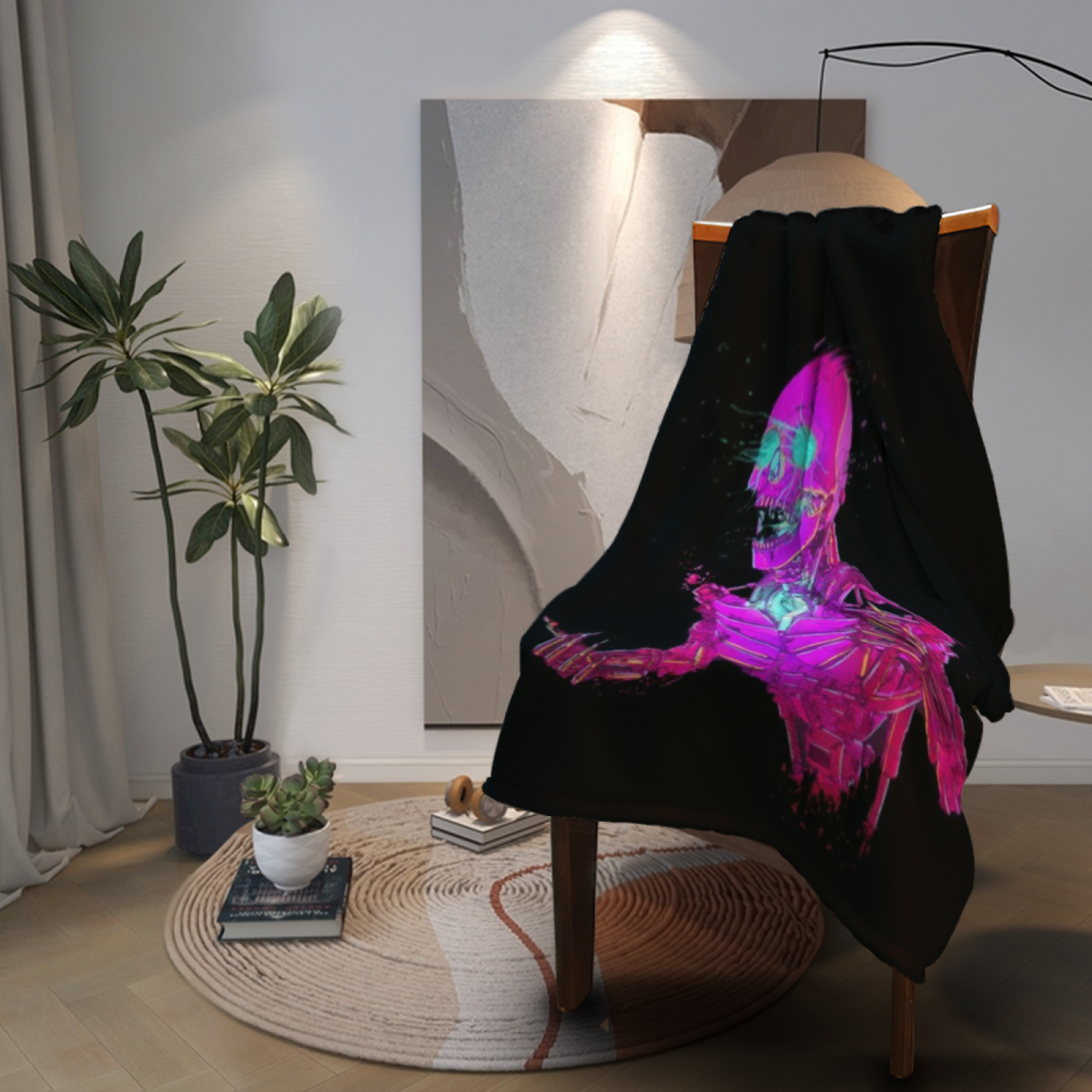 Copper Flora Pastel Multicolor Modern Art Decorative Flannel Blanket