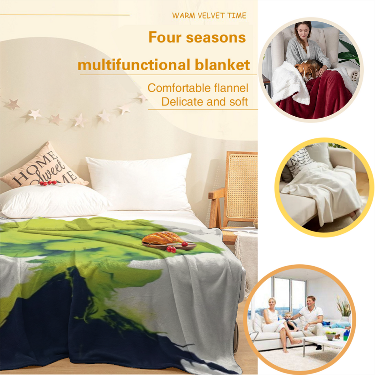 Soft Minimalist Plush Flannel Throw ¨C Copper Petal Collection