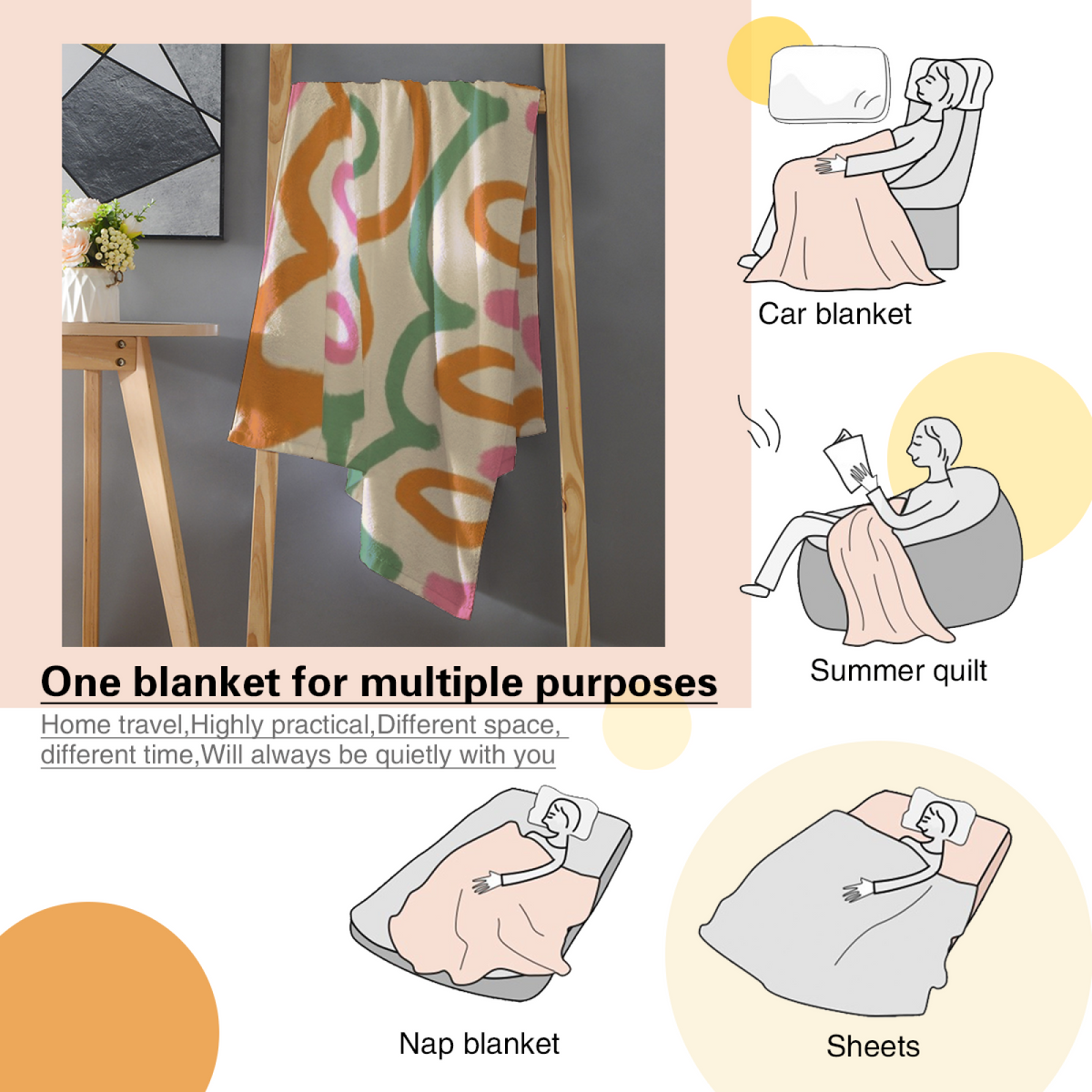 Heather Sanctuary Muted Sage Art Decorative Flannel Blanket