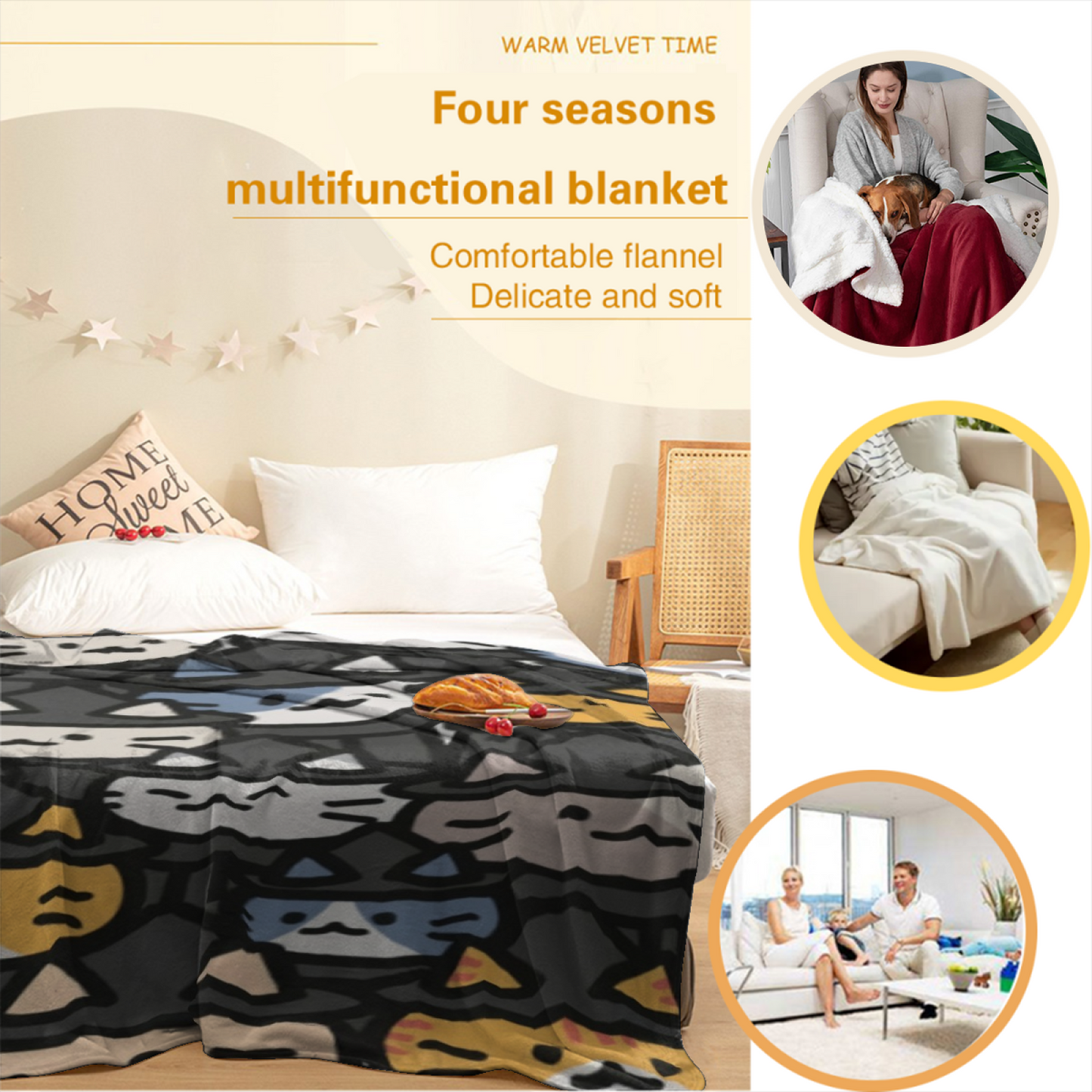 Abstract Decorative Throw Blanket ¨C Artistic Modern Colorful Design