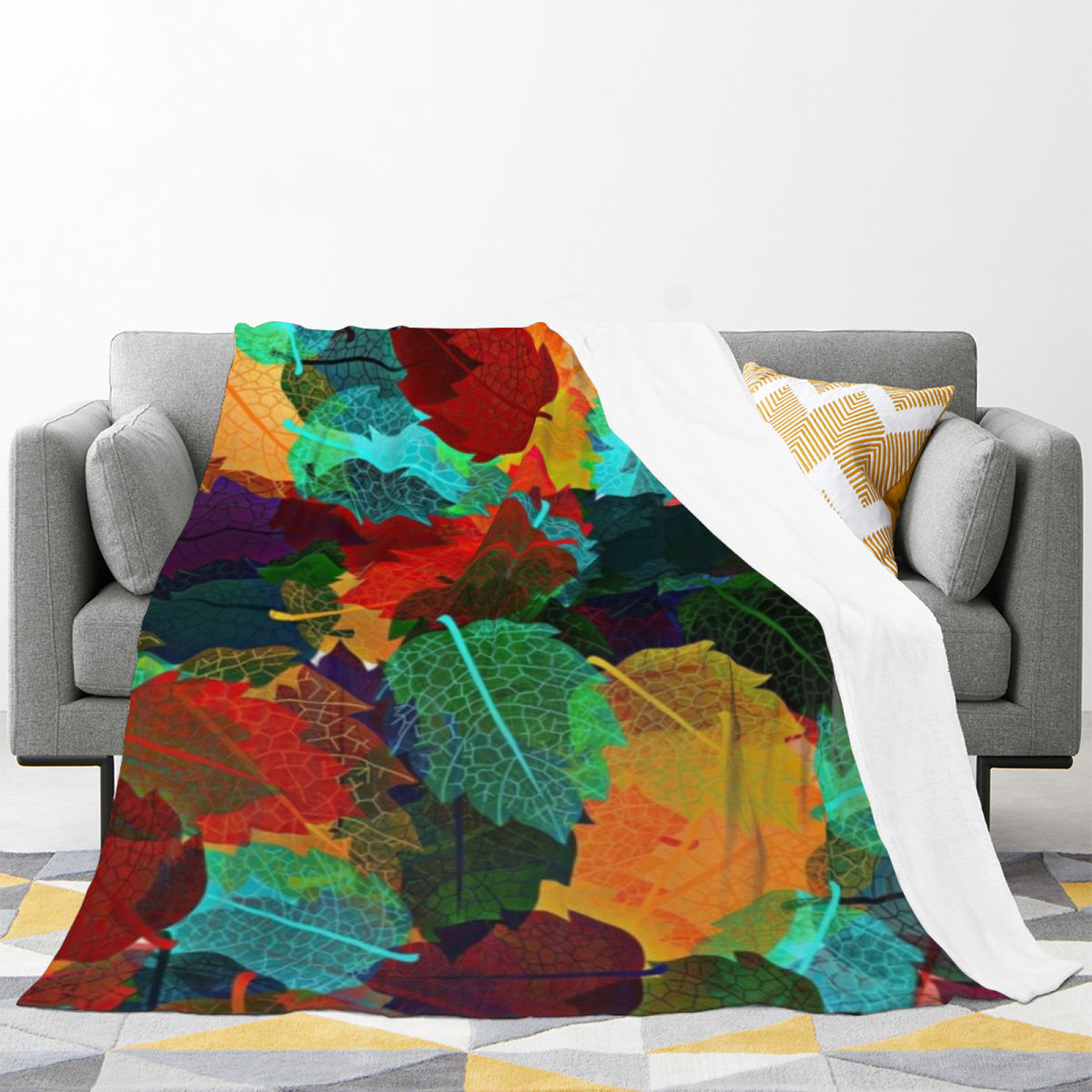 Misty & Prism Playful Graphic Plush Flannel Throw