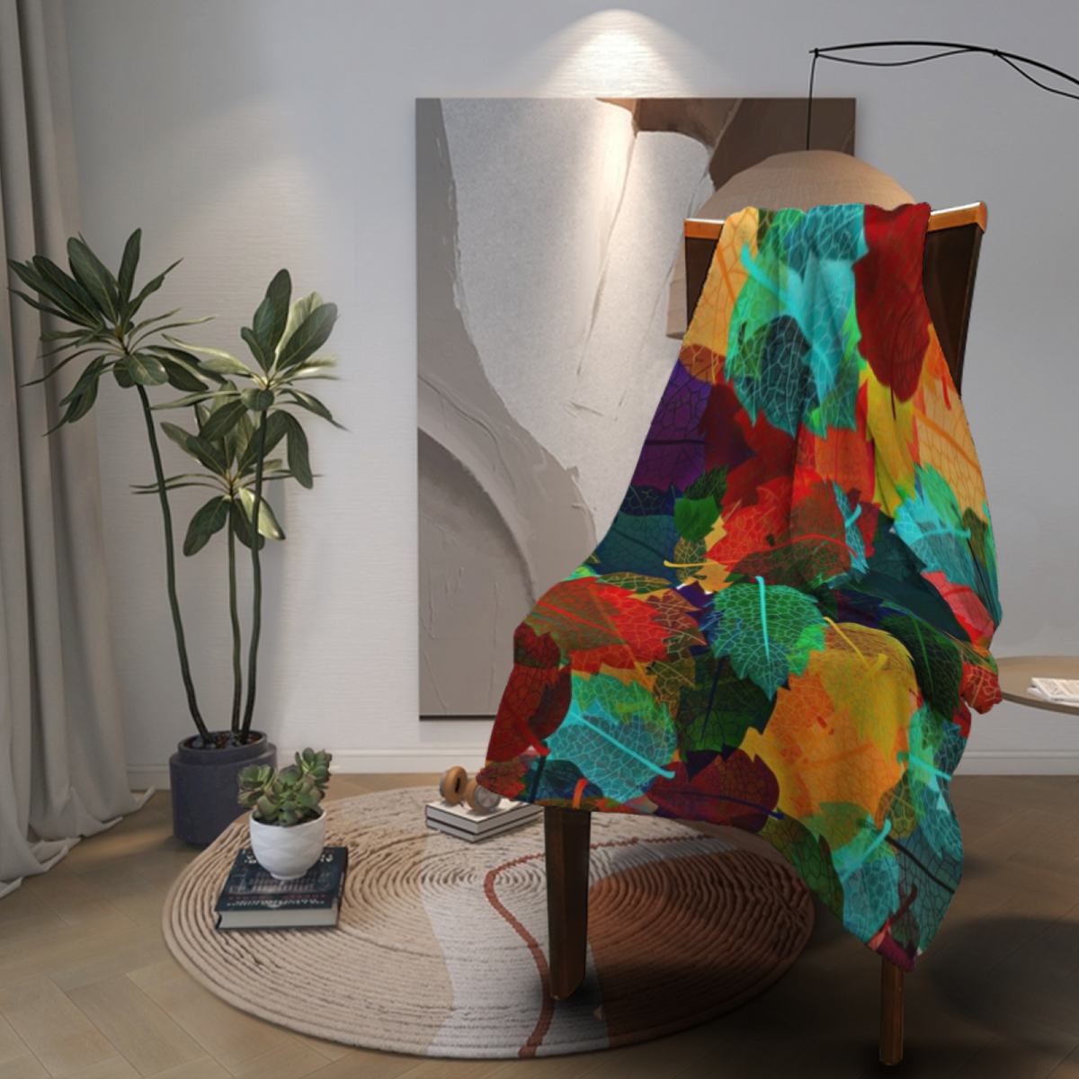 Misty & Prism Playful Graphic Plush Flannel Throw