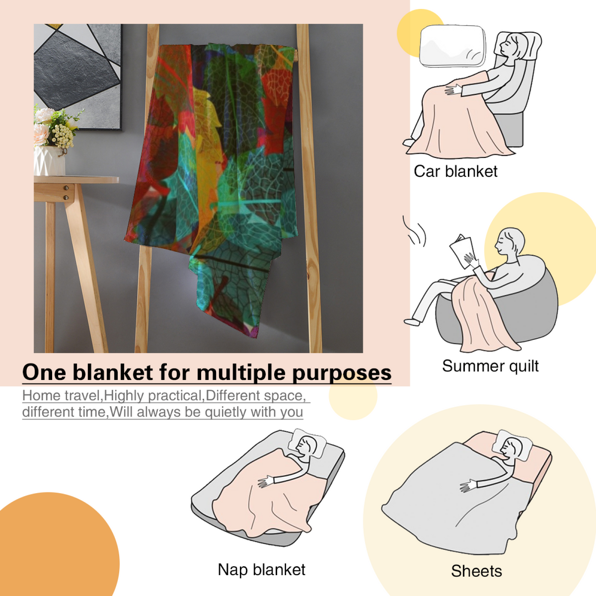 Misty & Prism Playful Graphic Plush Flannel Throw