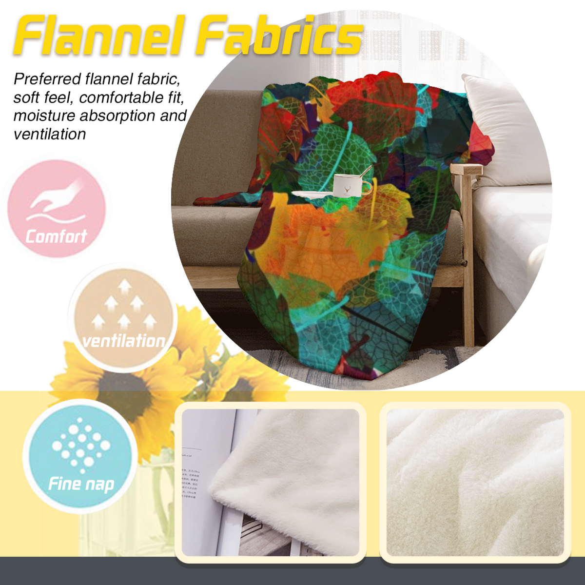 Misty & Prism Playful Graphic Plush Flannel Throw