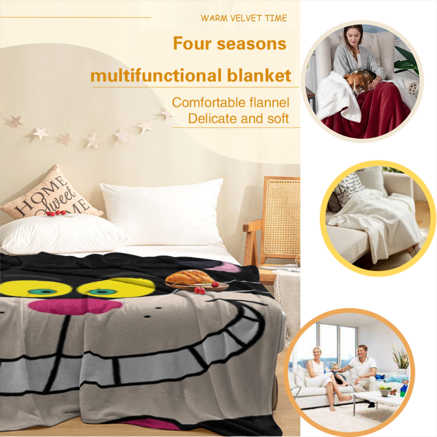 Abstract Modern Throw Blanket ¨C Contemporary Artistic Printed Blanket