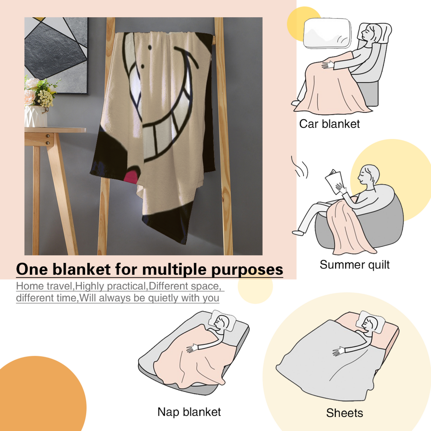 Abstract Modern Throw Blanket ¨C Contemporary Artistic Printed Blanket