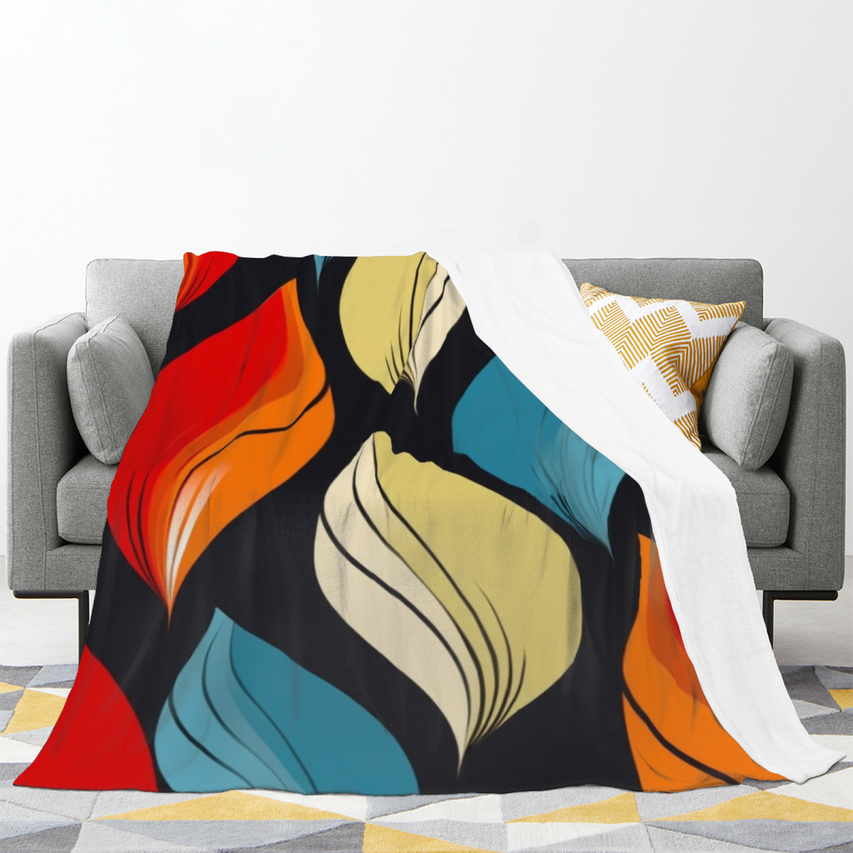 Flannel Throw Blanket with Tangerine Prism Cozy Cottage Artwork