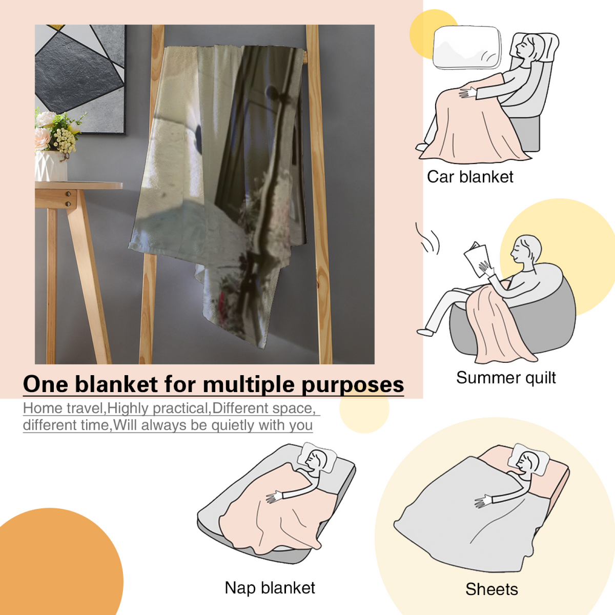 Oceanic & Breeze Playful Graphic All-Season Flannel Blanket