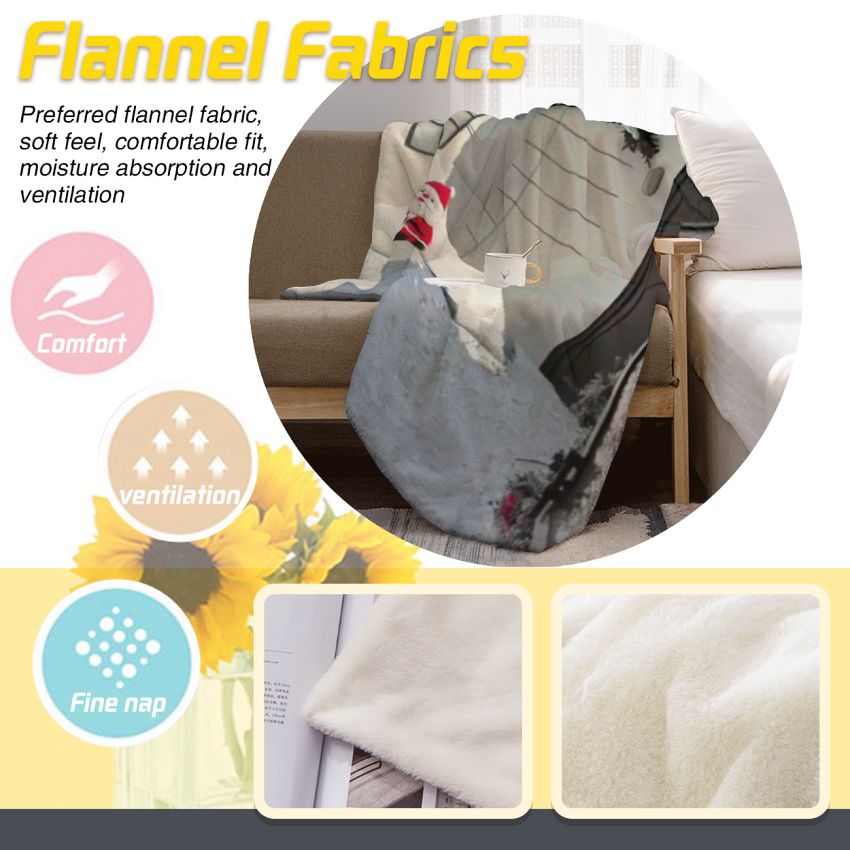 Oceanic & Breeze Playful Graphic All-Season Flannel Blanket