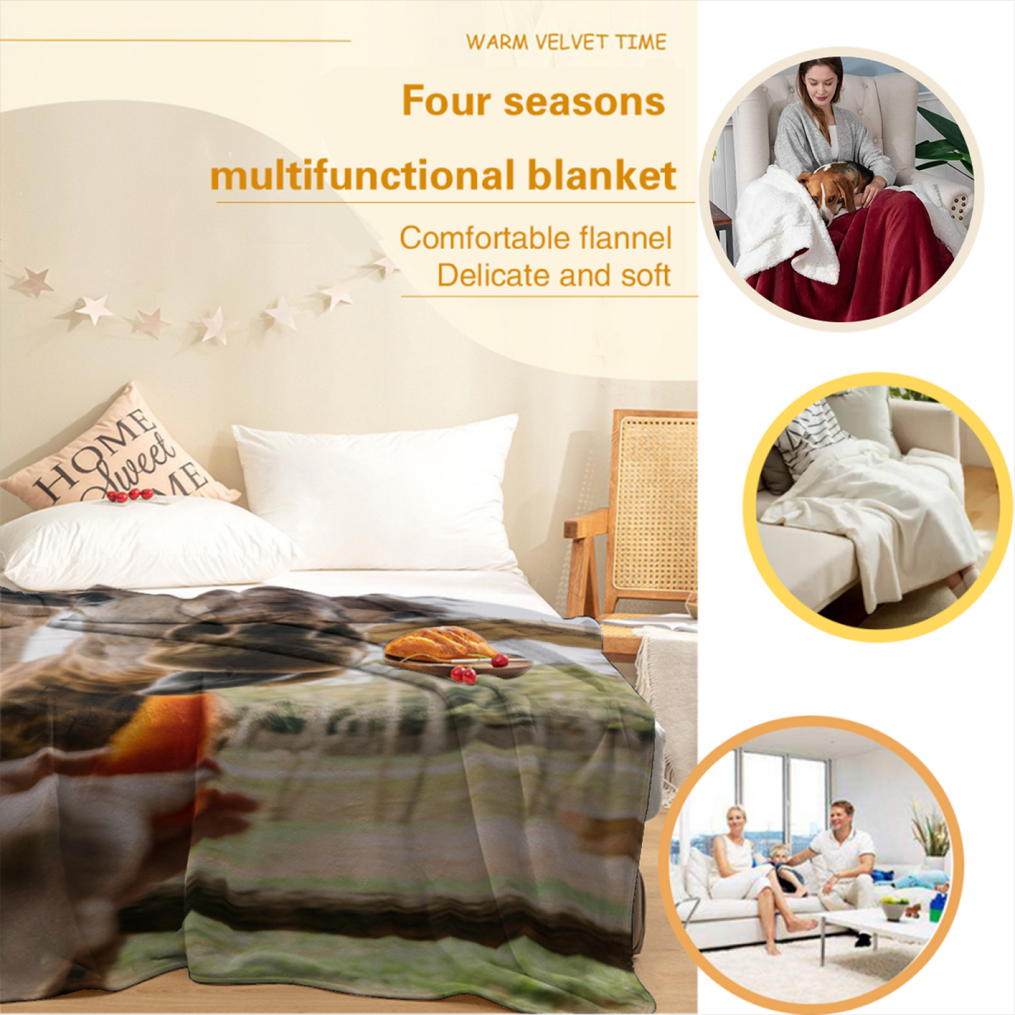 Abstract Artistic Throw Blanket ¨C Contemporary Graphic Printed Blanket