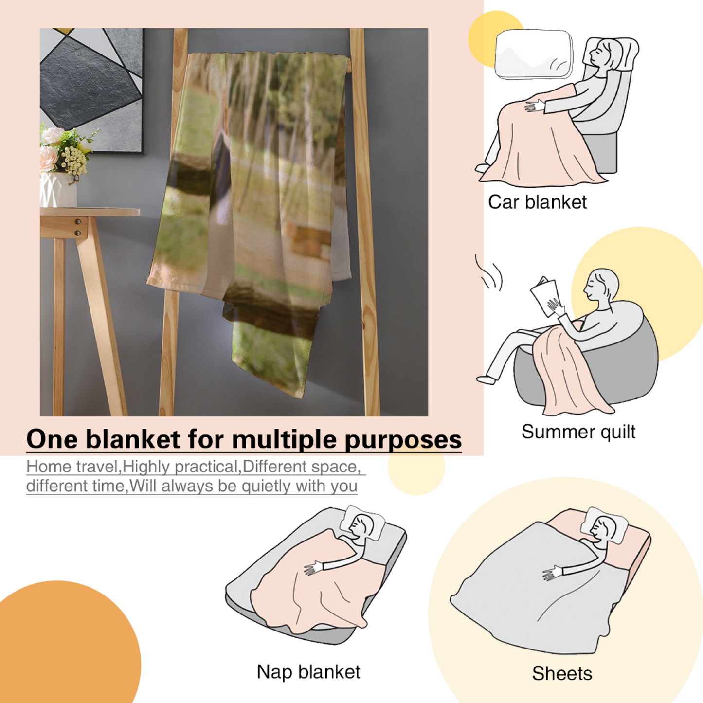 Abstract Artistic Throw Blanket ¨C Contemporary Graphic Printed Blanket