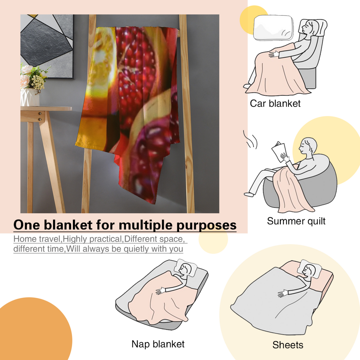 Coastal & Valley Playful Graphic All-Season Flannel Blanket