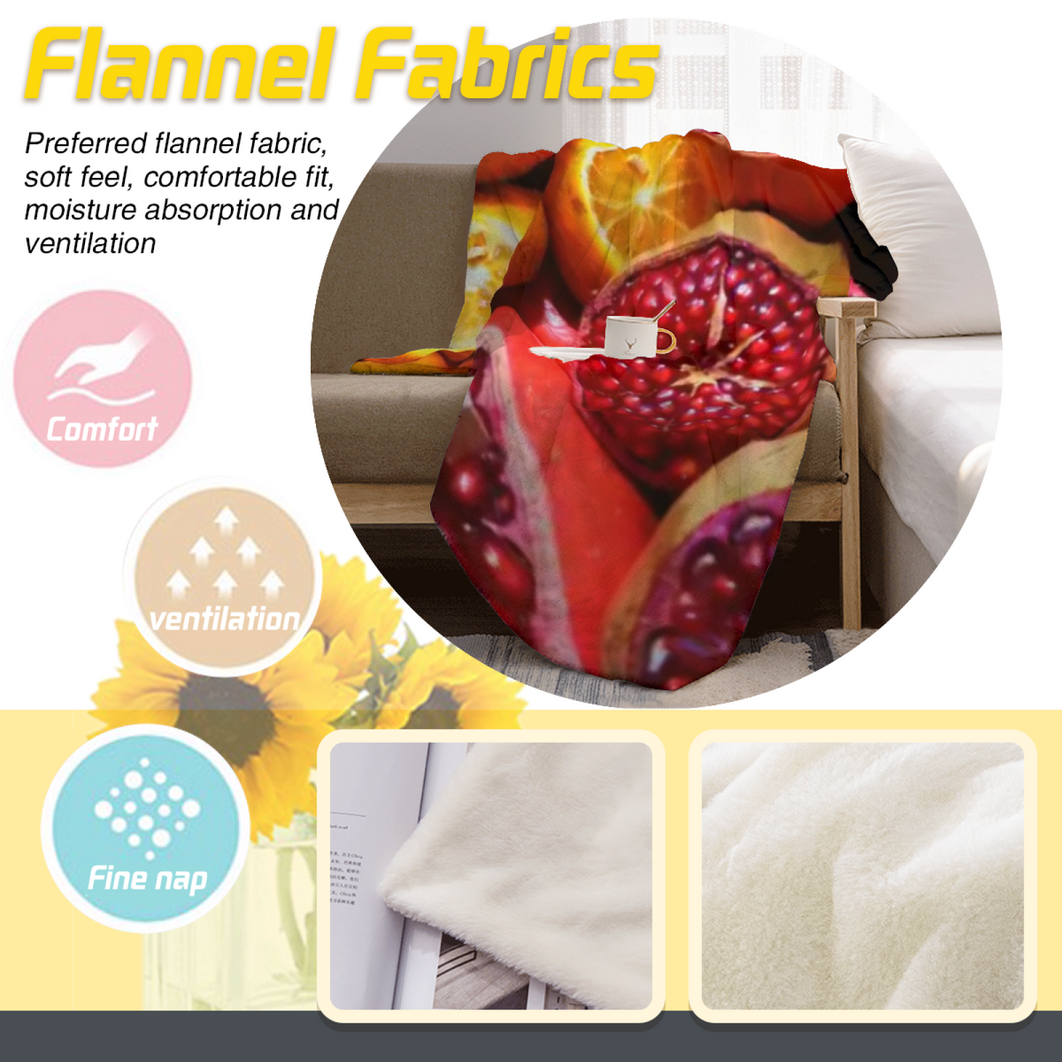 Coastal & Valley Playful Graphic All-Season Flannel Blanket