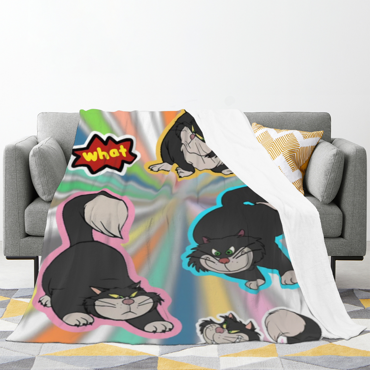 Abstract Contemporary Art Throw Blanket ¨C Colorful Printed Cozy Home Blanket