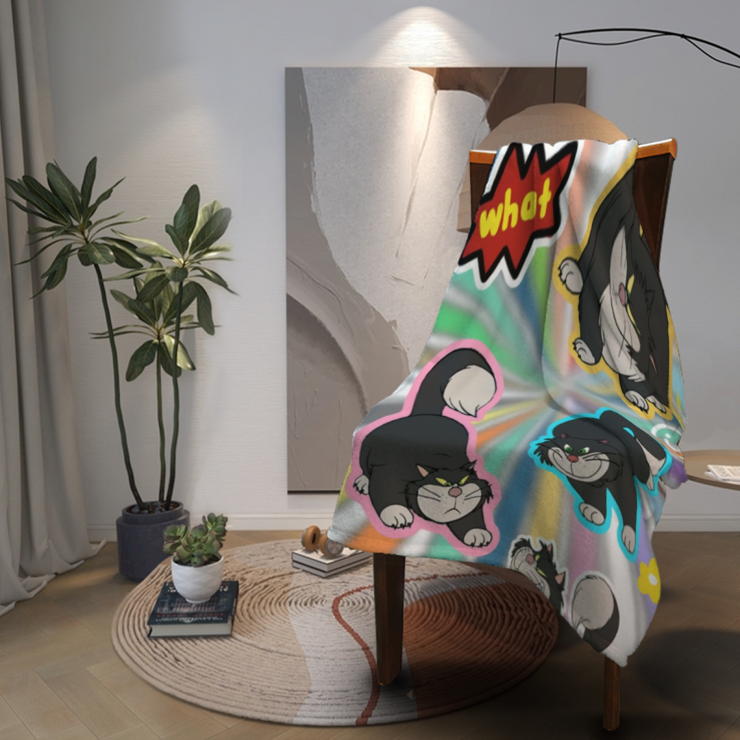 Abstract Contemporary Art Throw Blanket ¨C Colorful Printed Cozy Home Blanket