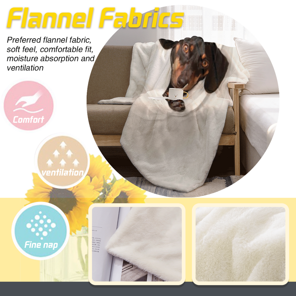 Cosmic Mosaic Inspired Flannel Sofa Throw ¨C Creamy Ivory Palette